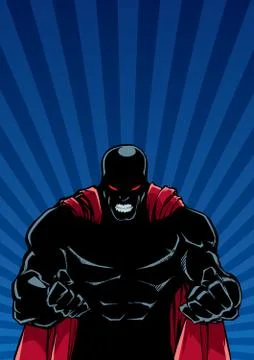 Raging Superhero Ray Light Background Silhouette Stock Illustration