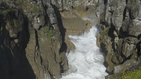 Raging Water in a Chasm Stock Footage 91071354