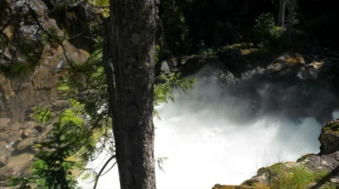 Raging Water Fall Through Coastal Forest Stockbeeldmateriaal 64777841