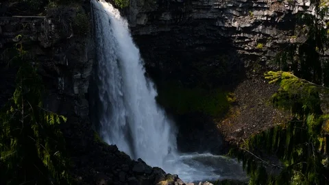 Raging waterfall in a canyon Stock Footage 95596062