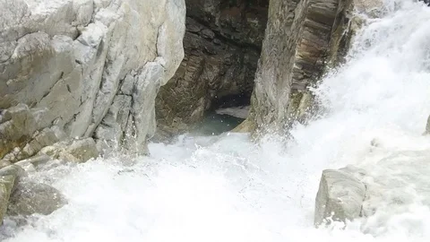 Raging waterfall slow motion Stock Footage 87438073