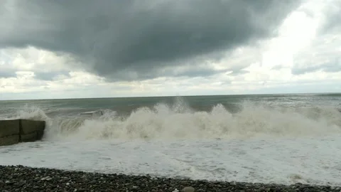 RAGING WAVES OF THE BLACK SEA Stock Footage 159219441