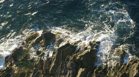 Raging waves of rocky beach. Stock Footage 68550301