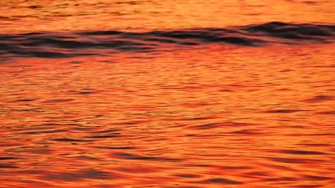 Raging waves in sea with sunset in nature concept. Stock Footage 83473998