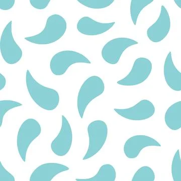 A ragless, seamless pattern of blue water droplets. Delicate flower petals. Stock Illustration