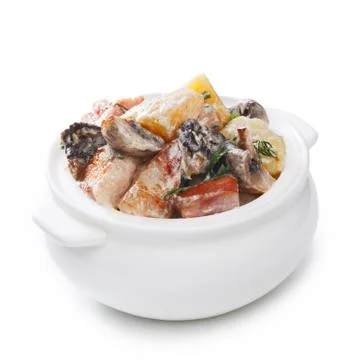 Ragout in a pot Stock Photos