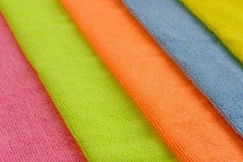 Rags of different colors on the diagonal. Stock Photos