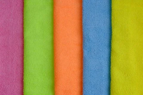 Rags of different colors vertically. Stock Photos