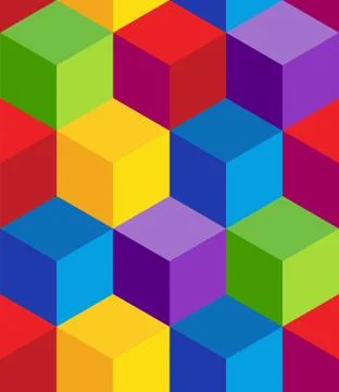 Raibow 3D Cube Pattern Illustrazione stock