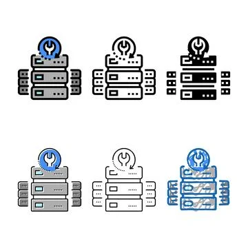Raid data recovery diversity color icon vector Illustrazione stock