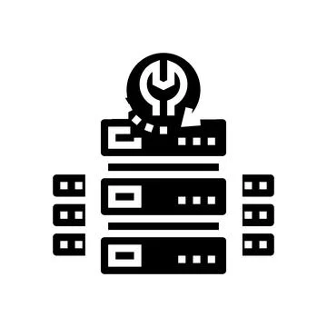 Raid data recovery glyph icon vector illustration Stock Illustration