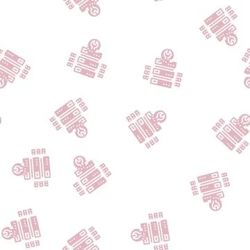 Raid data recovery glyph seamless pattern Illustrazione stock