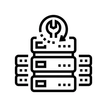 Raid data recovery line icon vector illustration Stock Illustration
