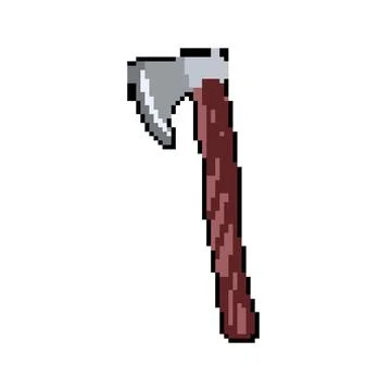 Raid viking axe pixel art vector illustration Illustrazione stock