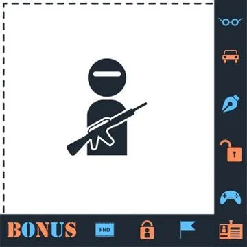 Raider icon flat Stock Illustration