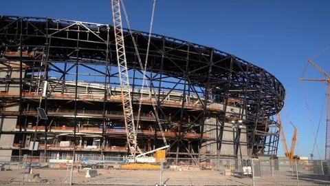 Raiders Stadium Construction Stock Footage 116940214