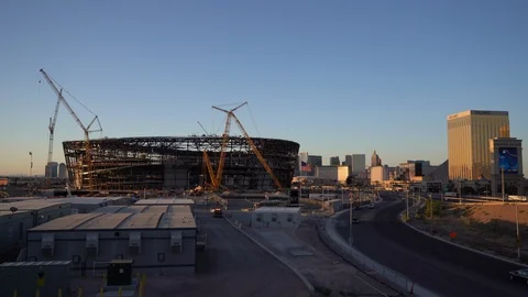 Raiders Stadium sunset Stock Footage 118426147