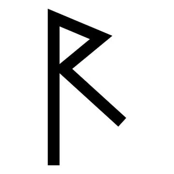 Raido rune raid symbol road icon black color vector illustration flat style i Stock Illustration
