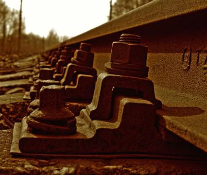  Rail bolts Foto stock