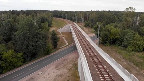 Rail bridge over road Stock Footage 91777701