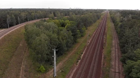 Rail bridge over road - panorama Stock Footage 91778103