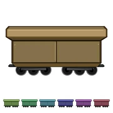 Rail coal wagon cartoon vector graphic Stock Illustration