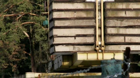 Rail crane counterweight Stock Footage 649704