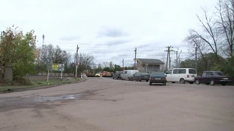 Rail crossing Stock Footage 12160064