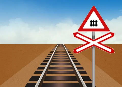 Rail crossing Stock Illustration