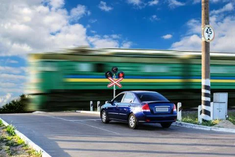 Rail crossing Stock Photos