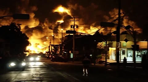 Rail disaster in Lac-Megantic, Quebec, Canada on July 6th 2013 Stock Footage 55810233
