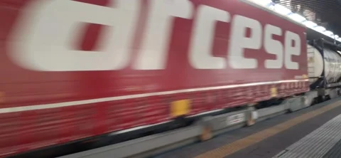 Rail Freight Carrying Containers 스톡 동영상 202588906