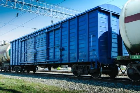Rail freight wagon Stock Photos