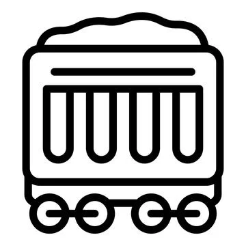 Rail freightage network icon outline vector. Carriage boxcar container Stock Illustration
