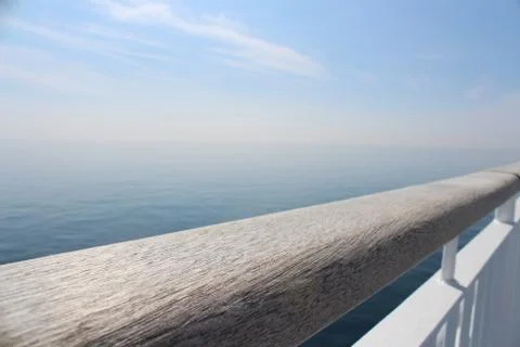 Rail in Front of The Sea Stock Photos