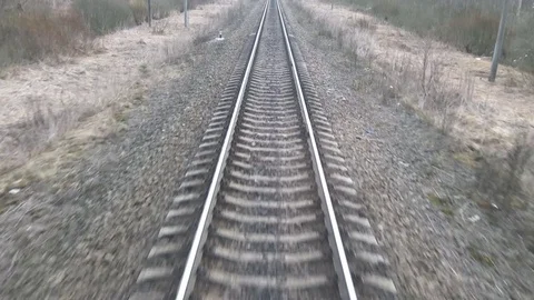Rail journey in motion Stock Footage 79615721