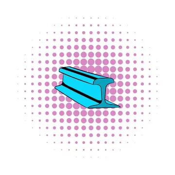 Rail line icon, comics style Stockillustratie