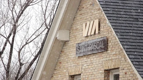 Via Rail logo of Saint-Pascal close up Stock Footage 127434283