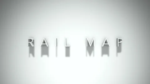 Rail Map 3D title animation with shadows on a white background Stock-Footage 296001970