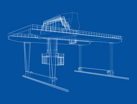 Rail-mounted gantry container crane outline Stock-Illustration