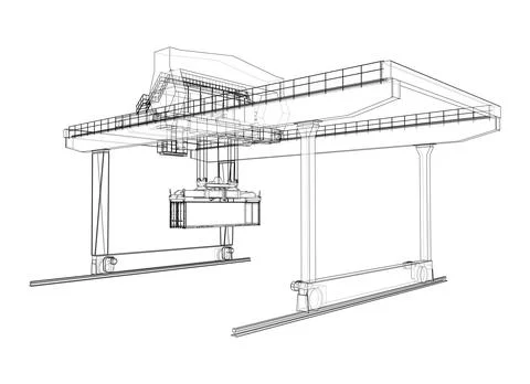 Rail-mounted gantry container crane outline Stock-Illustration