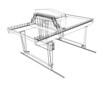 Rail-mounted gantry container crane outline Stock-Illustration