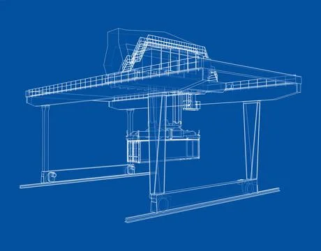 Rail-mounted gantry container crane outline Stock-Illustration