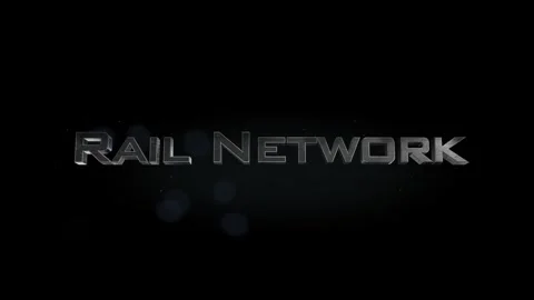 Rail Network title metal text on black alpha channel background Stock Footage 295890842