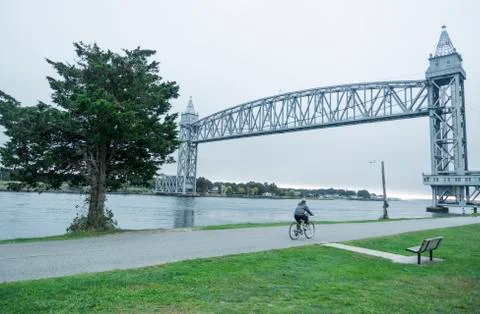 Rail road Bridges on Cape Cod canal Stock Photos
