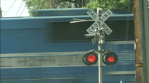 Rail Road Crossing Stock Footage 139126