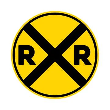 Rail road crossing sign Stock Illustration