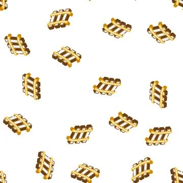 Rail road isometric icon seamless pattern Stock Illustration