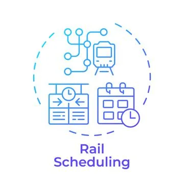 Rail scheduling gradient outline concept icon Stock Illustration
