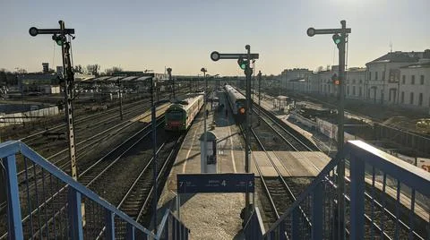 Rail station Stock Photos